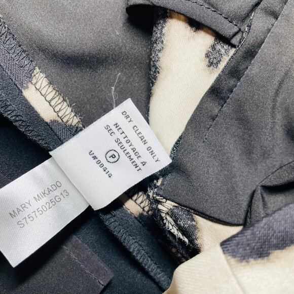 Diane Von Furstenberg Womens Black Animal Print Mary Mikado Pants Size 10 - Picture 5 of 11